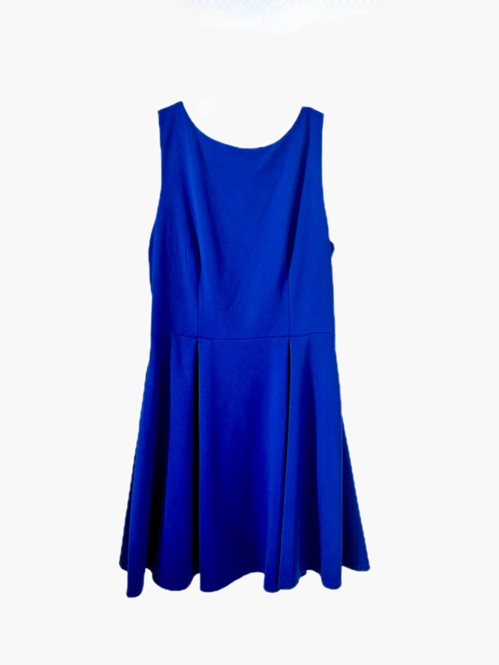 B. Darlin Royal Blue Pleated Skater Mini Dress 9/10 Open Scoop Back Cocktail
